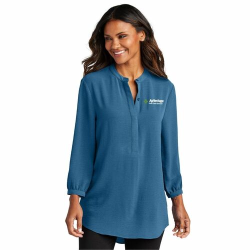 Port Authority Ladies 3/4-Sleeve Textured Crepe Tunic